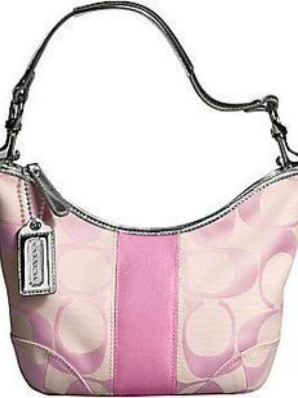 Vintage Coach Signature Jacquard Crescent Hobo Shoulder Bag Purse Y2K